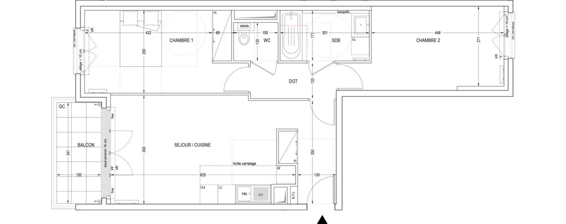 Appartement T3 de 65,28 m2 &agrave; Clichy Entr&eacute;e de ville