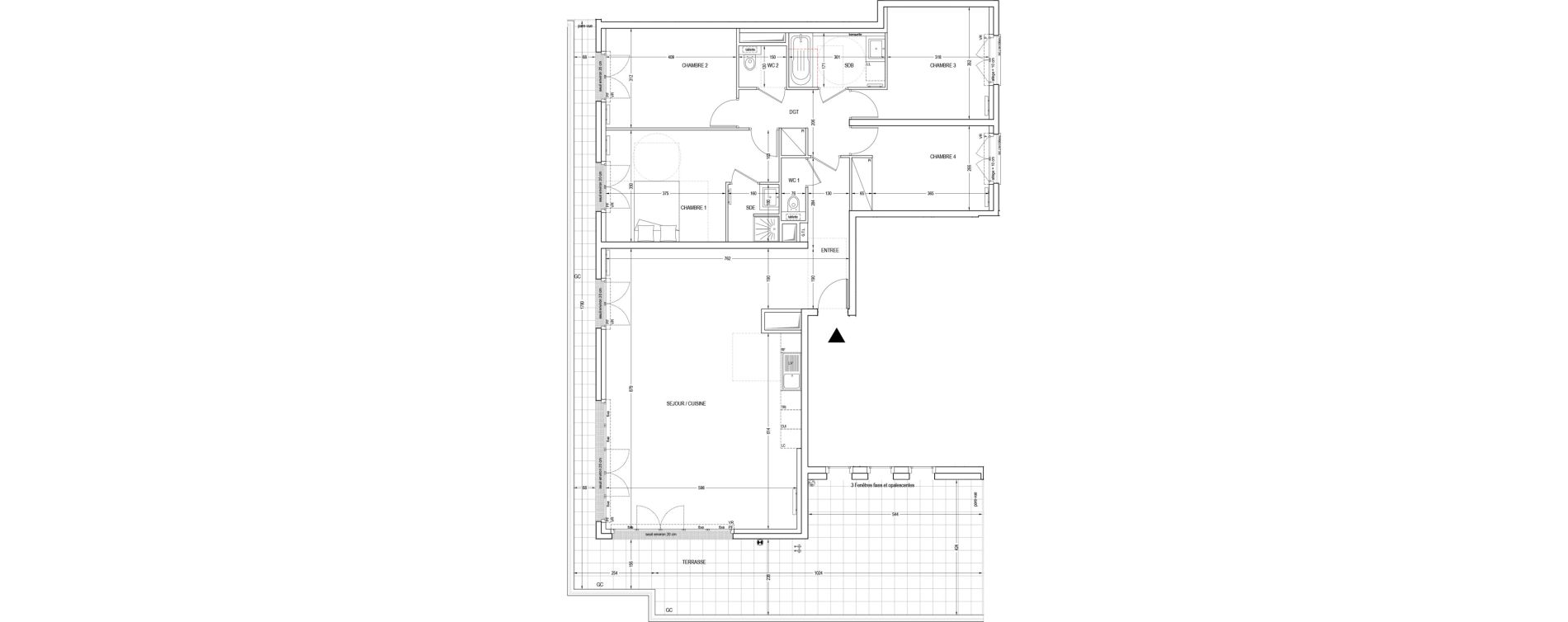 Appartement T5 de 128,70 m2 &agrave; Clichy Entr&eacute;e de ville