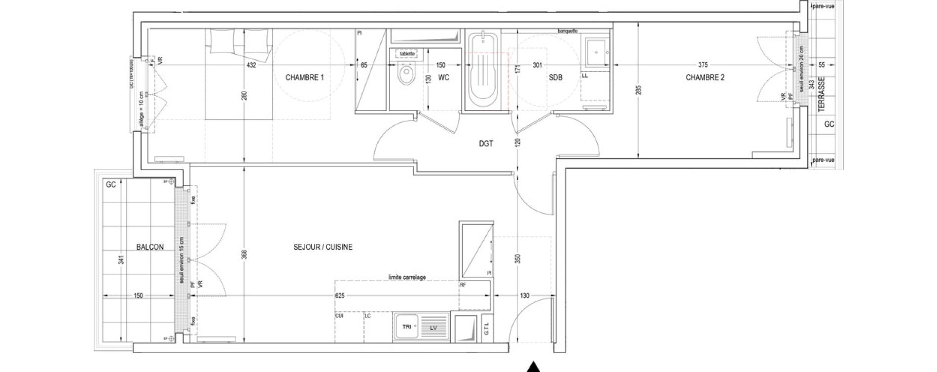 Appartement T3 de 63,30 m2 &agrave; Clichy Entr&eacute;e de ville