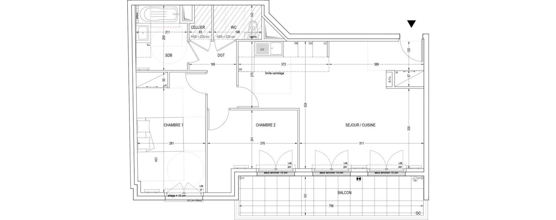 Appartement T3 de 70,70 m2 &agrave; Clichy Entr&eacute;e de ville