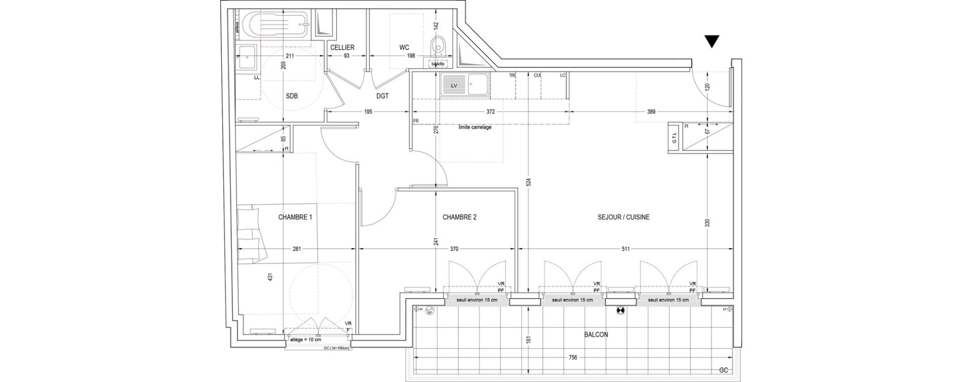 Appartement T3 de 70,70 m2 &agrave; Clichy Entr&eacute;e de ville