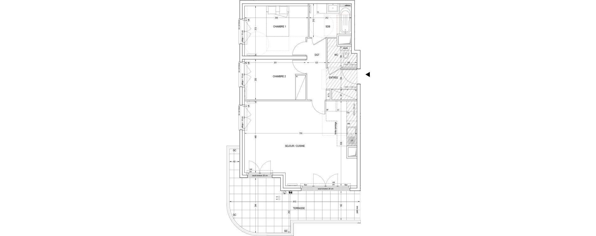 Appartement T3 de 72,35 m2 &agrave; Clichy Entr&eacute;e de ville