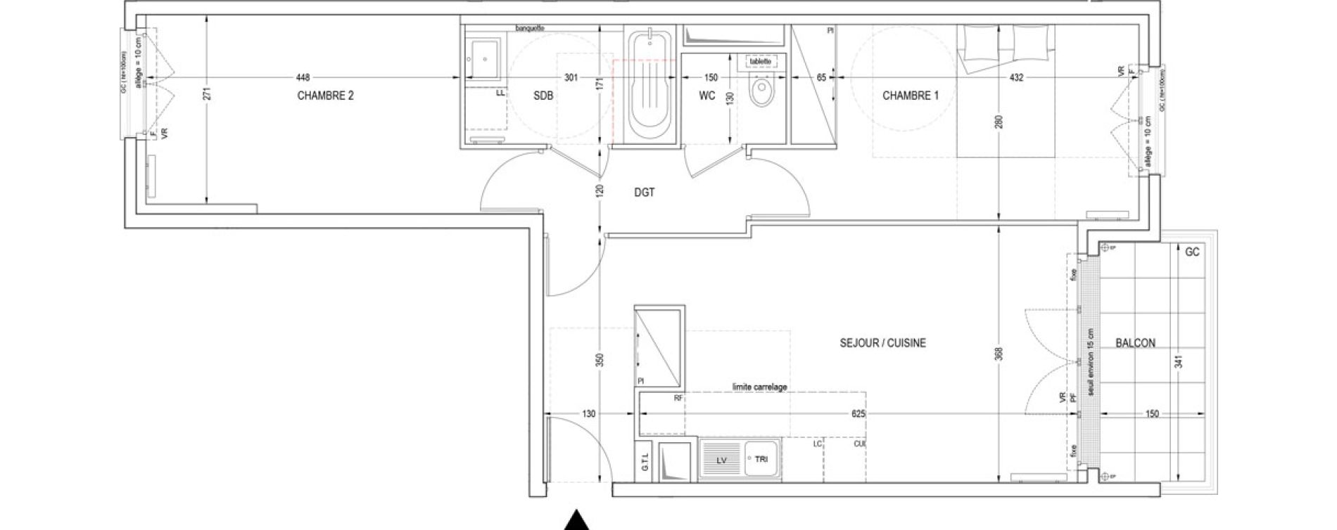 Appartement T3 de 65,28 m2 &agrave; Clichy Entr&eacute;e de ville