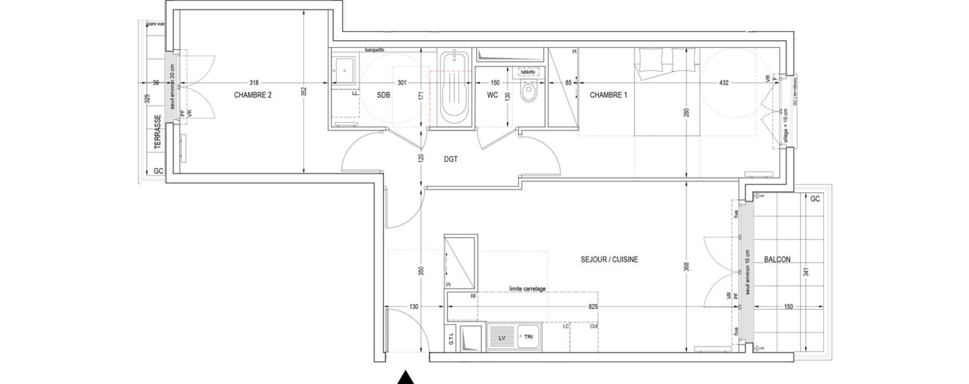 Appartement T3 de 63,93 m2 &agrave; Clichy Entr&eacute;e de ville