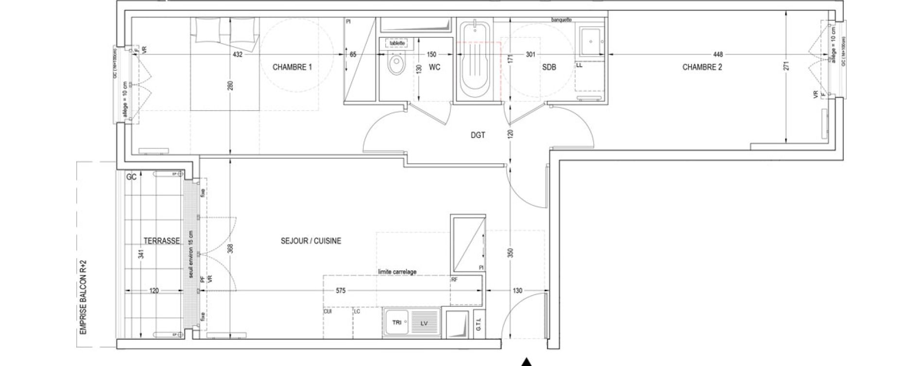 Appartement T3 de 63,43 m2 &agrave; Clichy Entr&eacute;e de ville