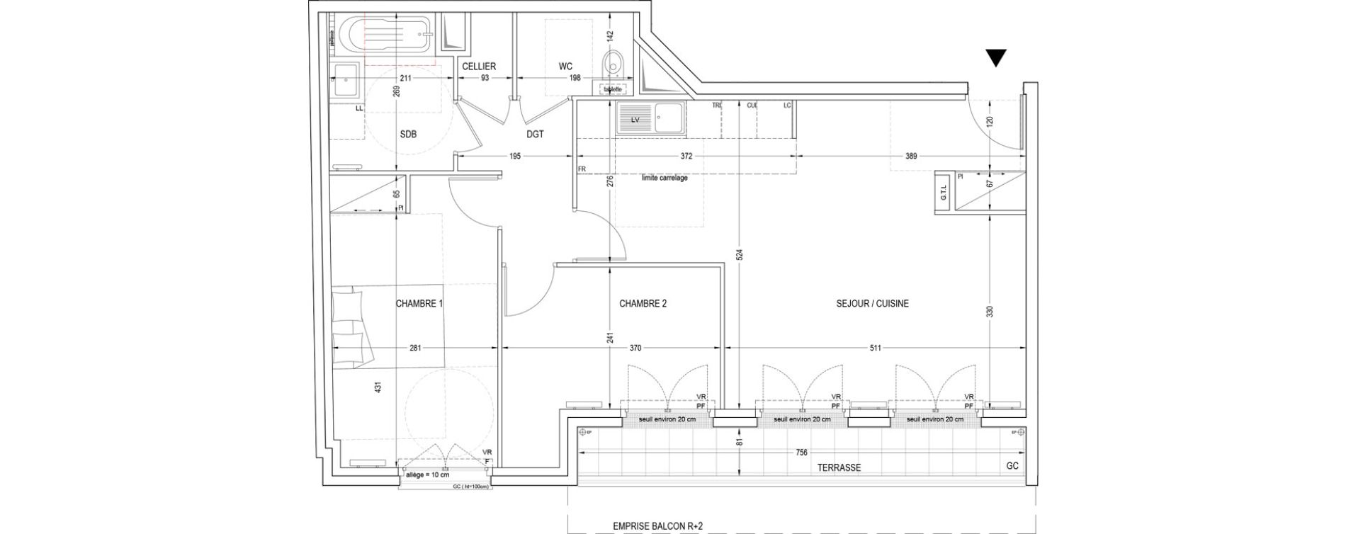 Appartement T3 de 70,70 m2 &agrave; Clichy Entr&eacute;e de ville