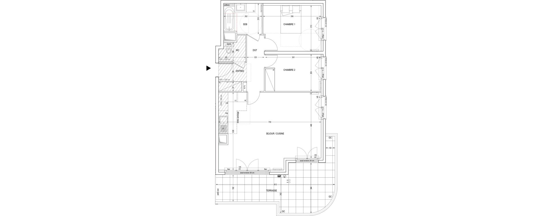 Appartement T3 de 72,35 m2 &agrave; Clichy Entr&eacute;e de ville