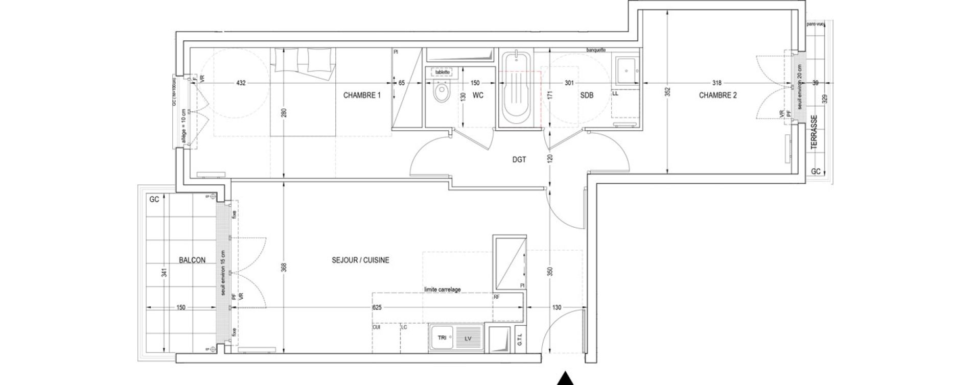 Appartement T3 de 63,93 m2 &agrave; Clichy Entr&eacute;e de ville