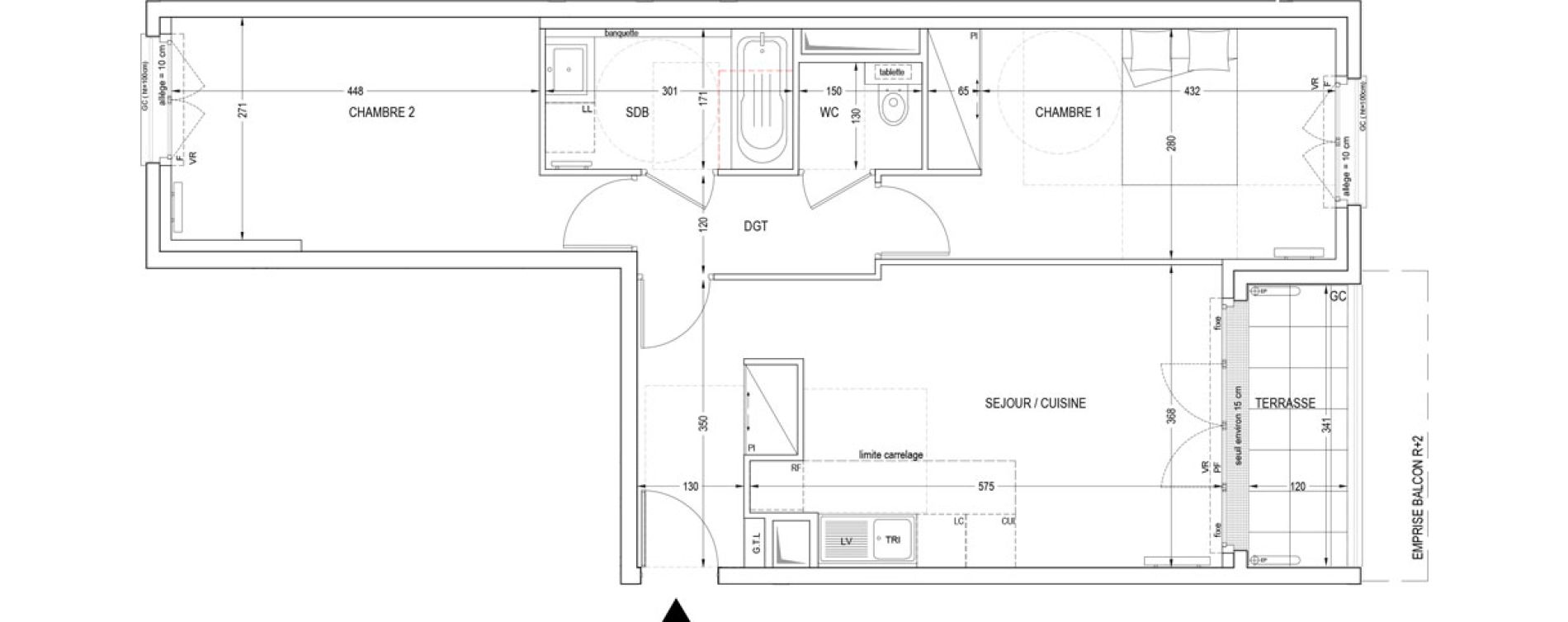 Appartement T3 de 63,43 m2 &agrave; Clichy Entr&eacute;e de ville