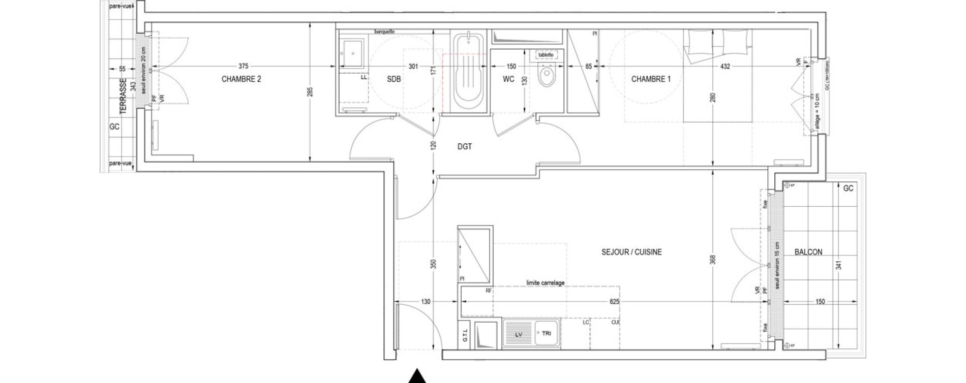 Appartement T3 de 63,30 m2 &agrave; Clichy Entr&eacute;e de ville