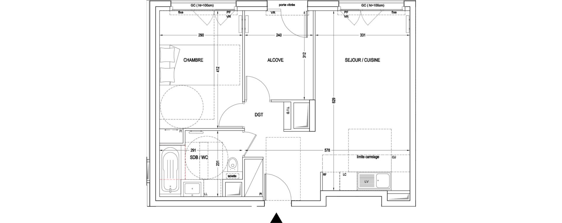 Appartement T2 de 53,76 m2 &agrave; Clichy Entr&eacute;e de ville