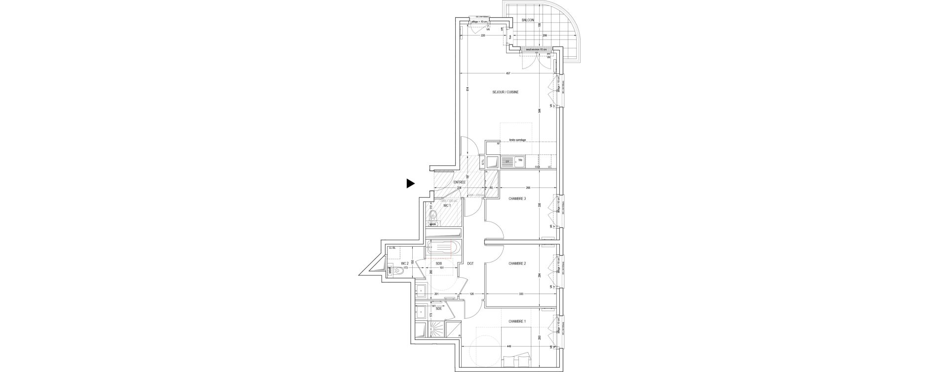 Appartement T4 de 81,81 m2 &agrave; Clichy Entr&eacute;e de ville