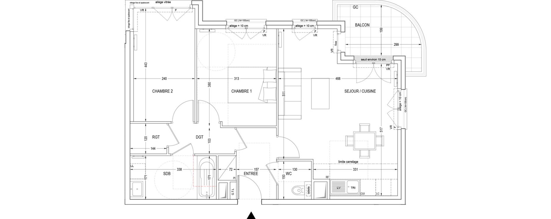 Appartement T3 de 64,93 m2 &agrave; Clichy Entr&eacute;e de ville