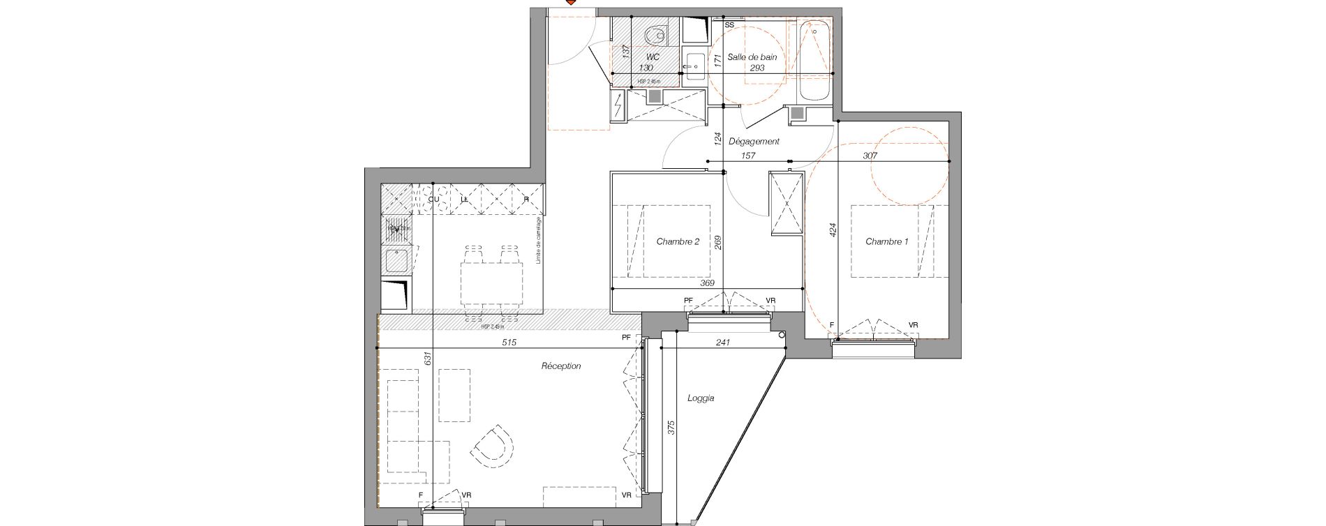 Appartement T3 de 67,30 m2 &agrave; Clichy Centre