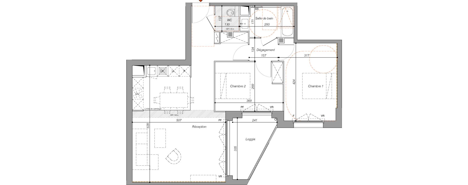 Appartement T3 de 67,70 m2 &agrave; Clichy Centre
