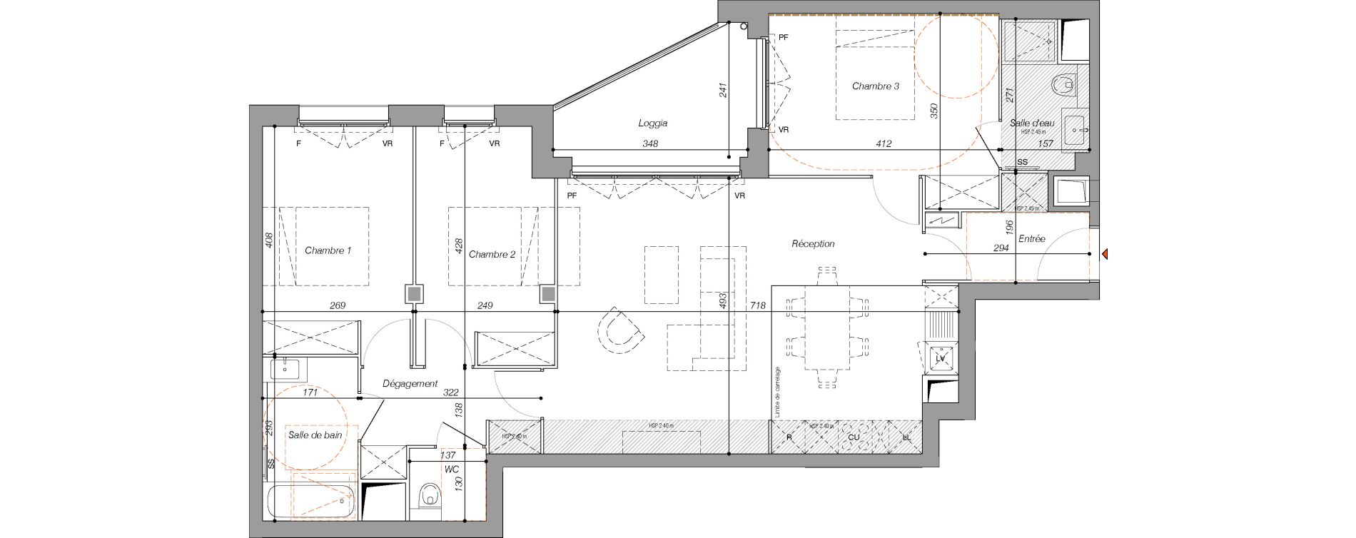 Appartement T4 de 87,20 m2 &agrave; Clichy Centre