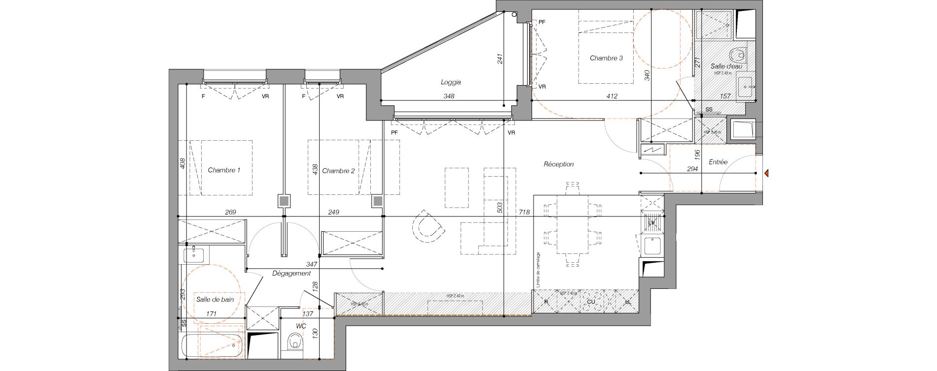 Appartement T4 de 87,30 m2 &agrave; Clichy Centre