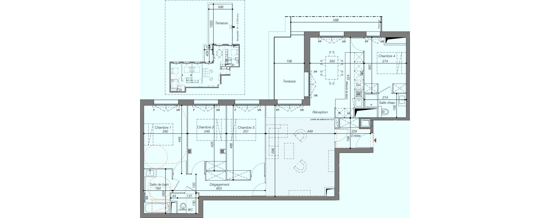 Appartement T5 de 108,90 m2 &agrave; Clichy Centre