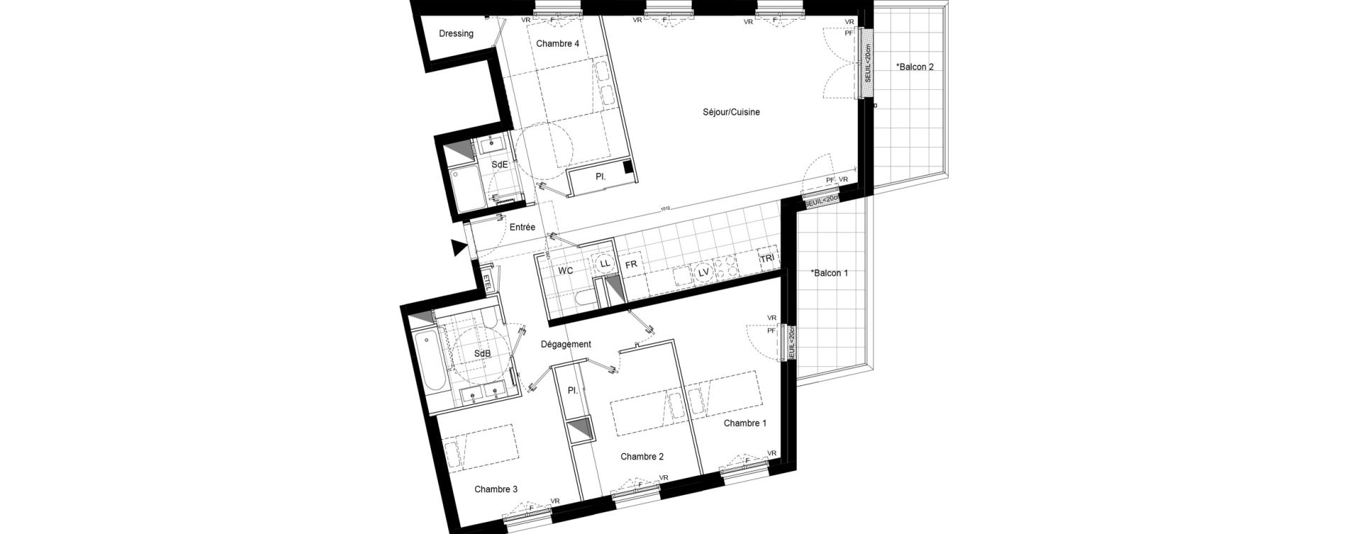 Appartement T5 de 109,21 m2 &agrave; Clichy Bac d'asni&egrave;res
