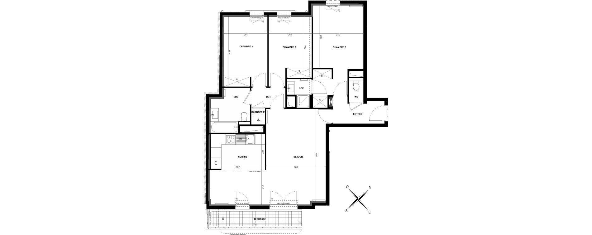 Appartement T4 de 90,13 m2 &agrave; Clichy Entr&eacute;e de ville