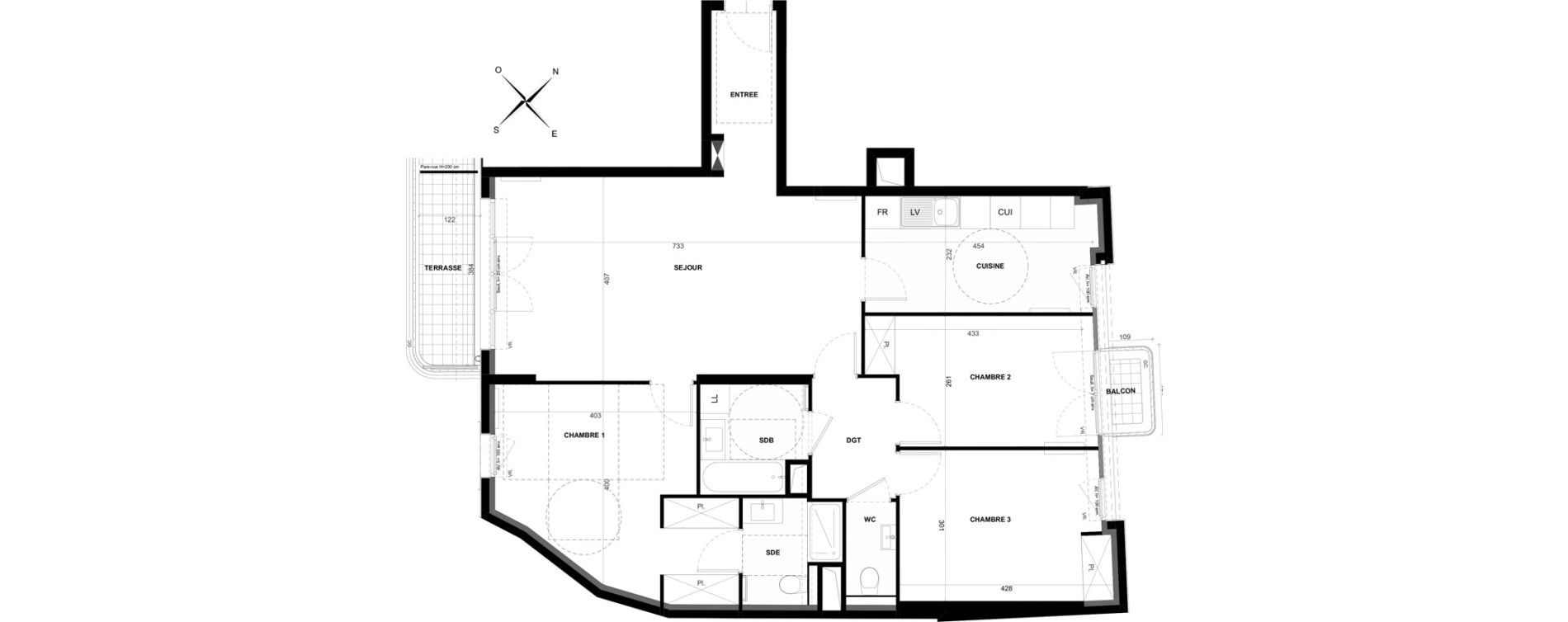 Appartement T4 de 96,87 m2 &agrave; Clichy Entr&eacute;e de ville