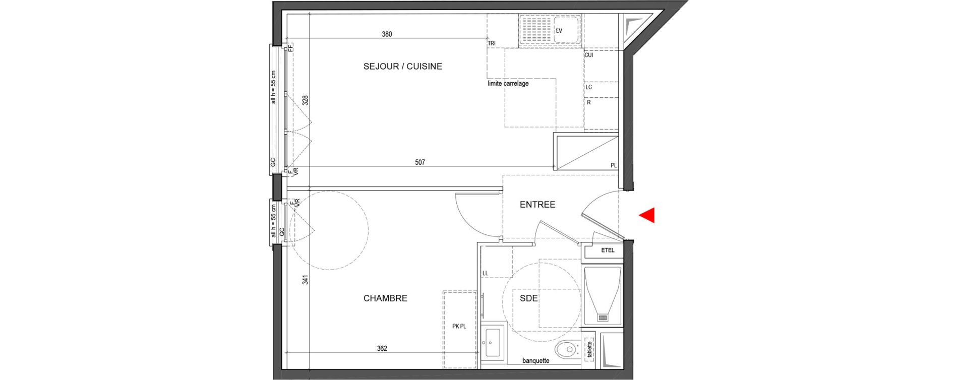 Appartement T2 de 41,45 m2 &agrave; Clichy Centre