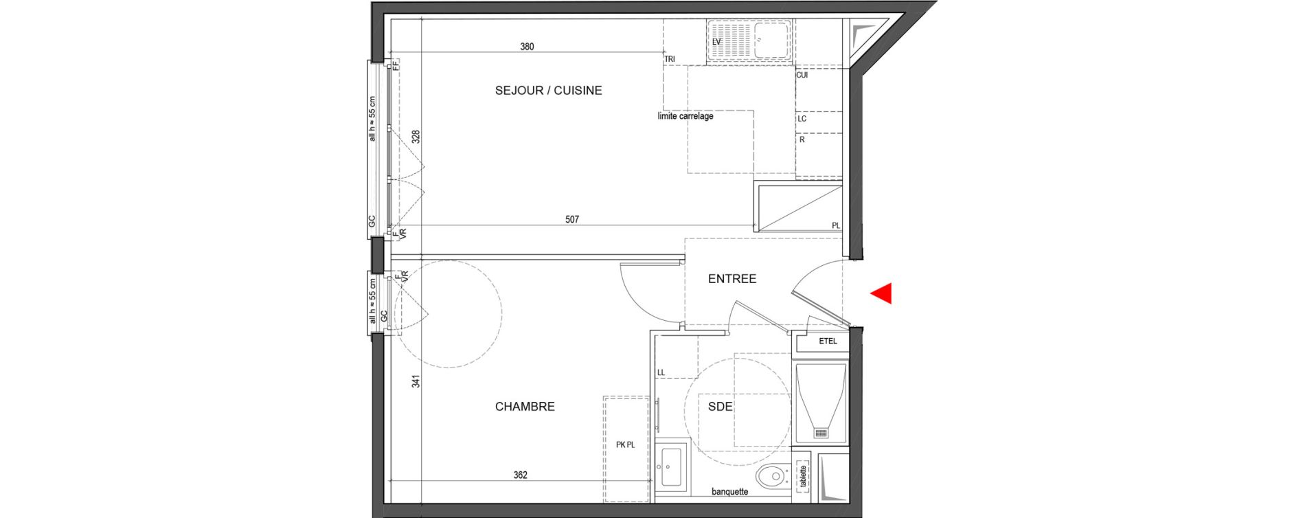 Appartement T2 de 41,45 m2 &agrave; Clichy Centre