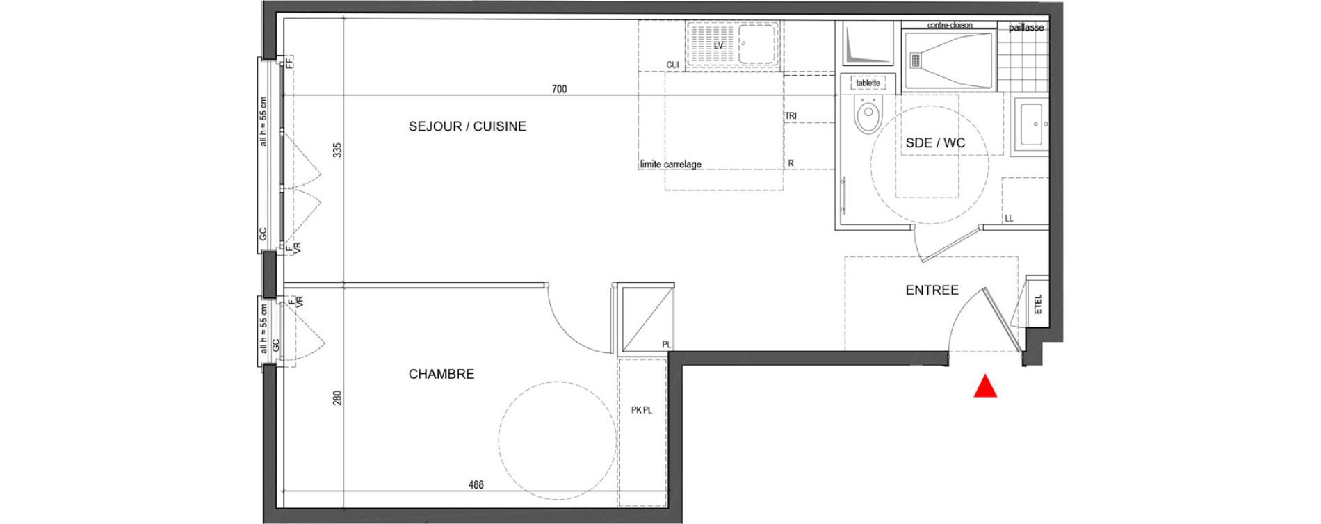 Appartement T2 de 48,90 m2 &agrave; Clichy Centre