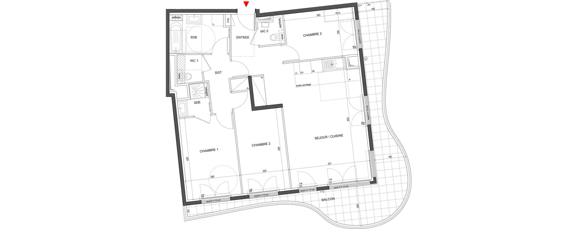 Appartement T4 de 85,45 m2 &agrave; Clichy Centre
