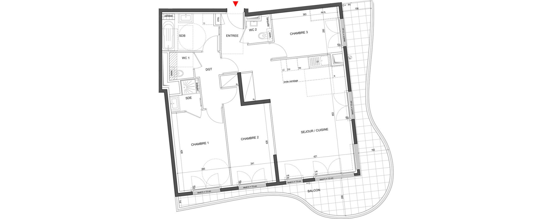 Appartement T4 de 85,30 m2 &agrave; Clichy Centre