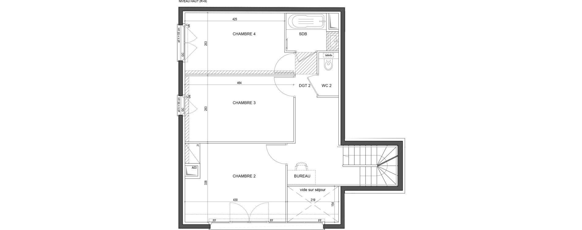 Duplex T5 de 130,10 m2 &agrave; Clichy Centre