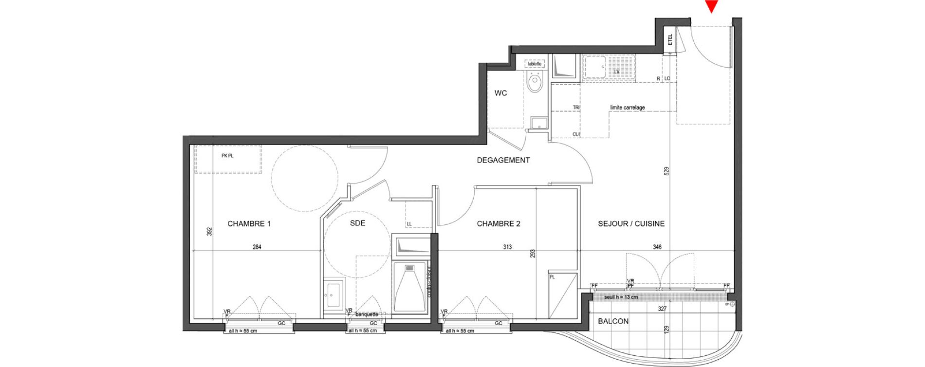 Appartement T3 de 54,55 m2 &agrave; Clichy Centre