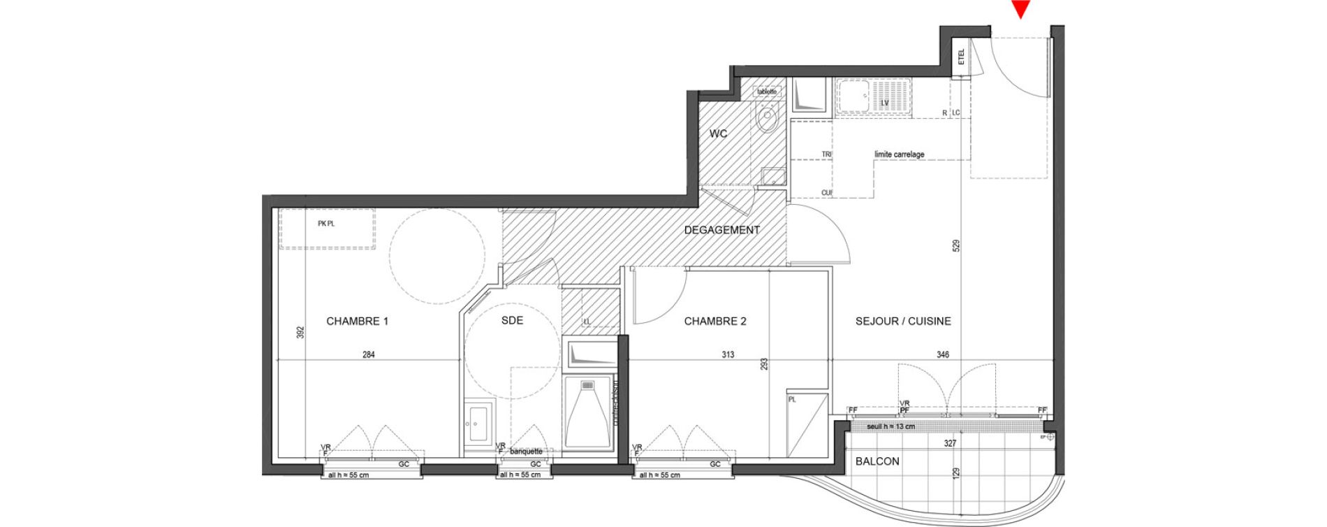 Appartement T3 de 54,55 m2 &agrave; Clichy Centre