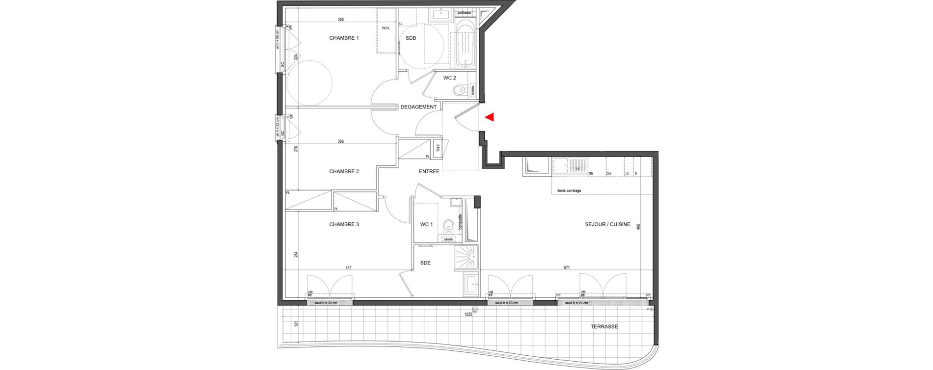 Appartement T4 de 83,40 m2 &agrave; Clichy Centre