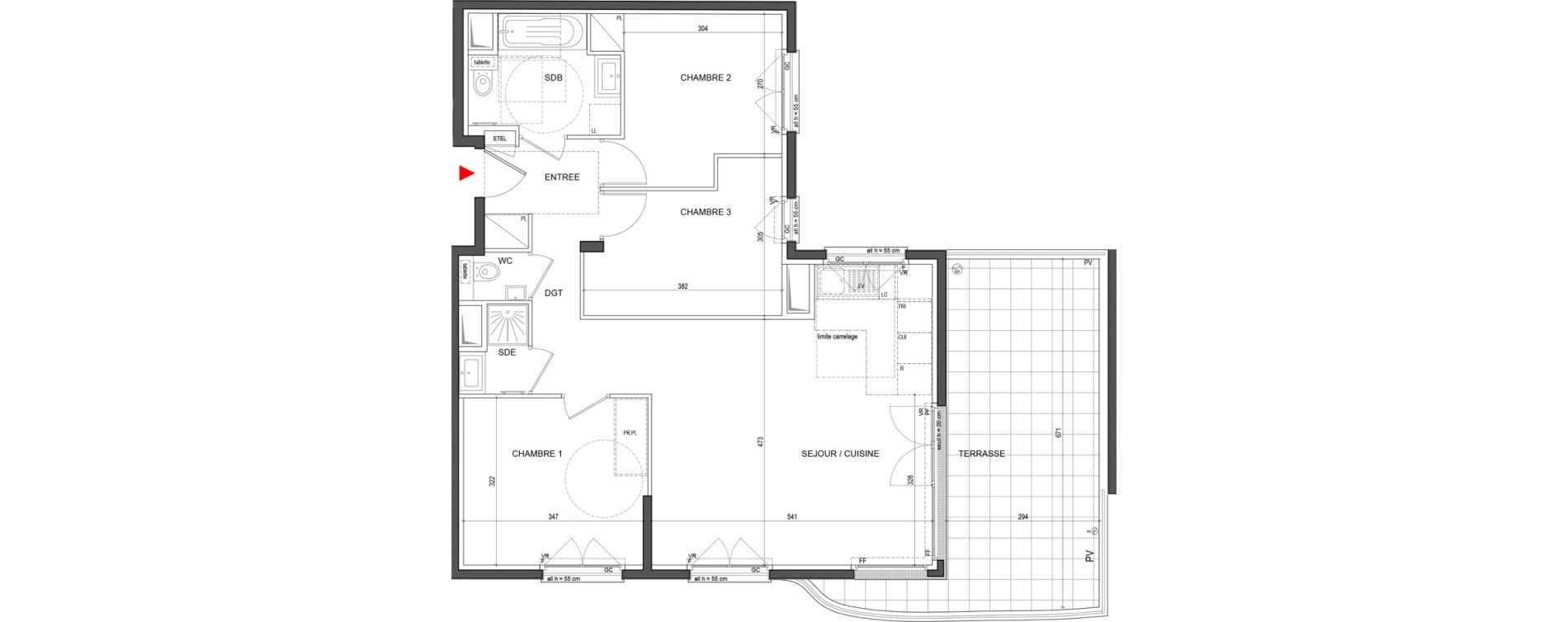Appartement T4 de 77,10 m2 &agrave; Clichy Centre