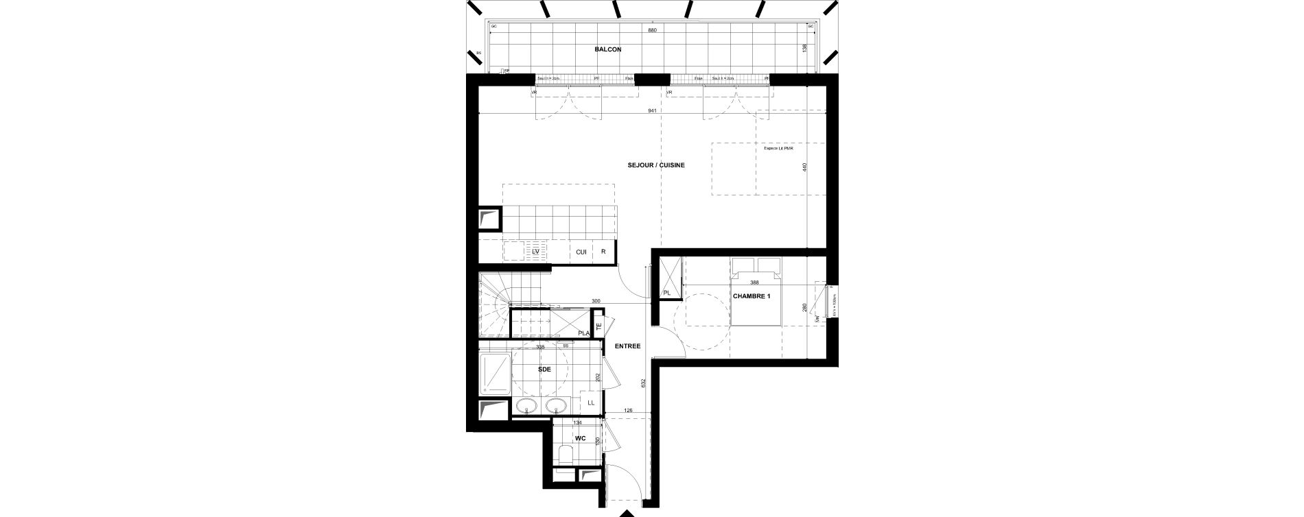 Duplex T5 de 123,00 m2 &agrave; Clichy Bac d'asni&egrave;res