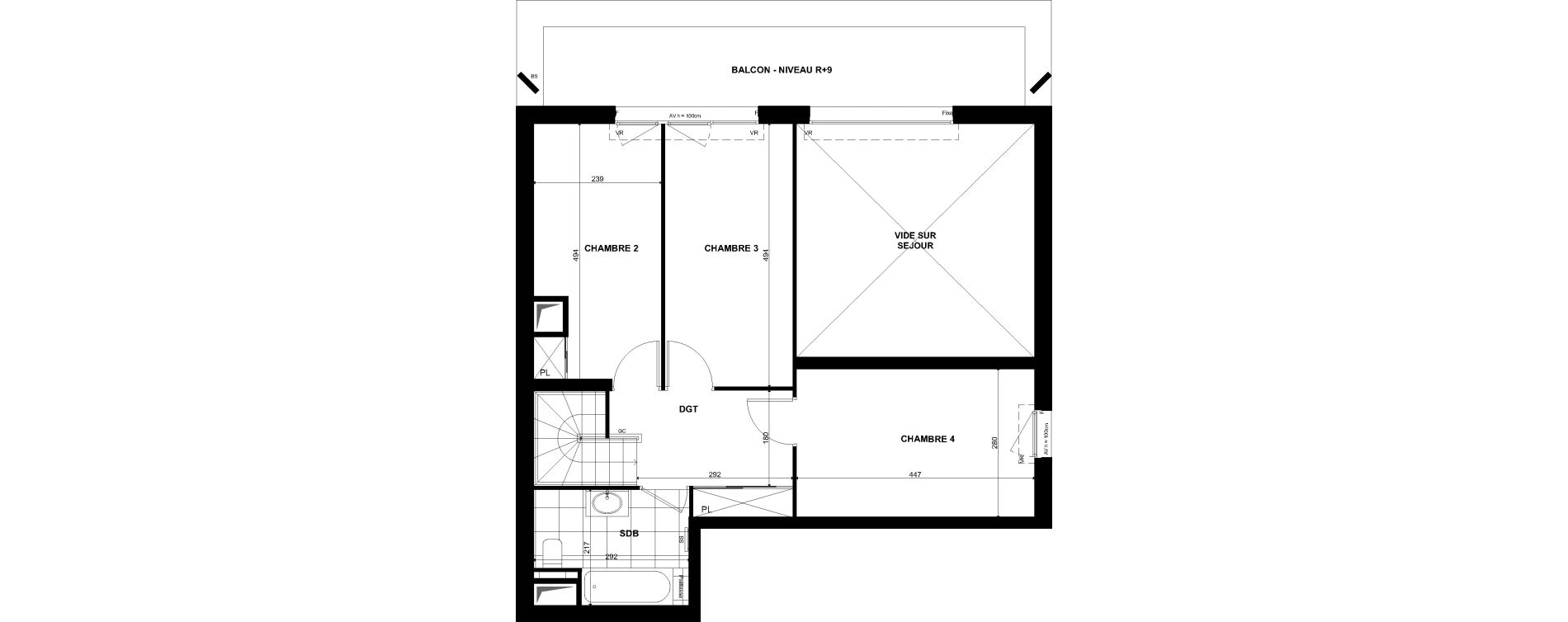 Duplex T5 de 123,00 m2 &agrave; Clichy Bac d'asni&egrave;res