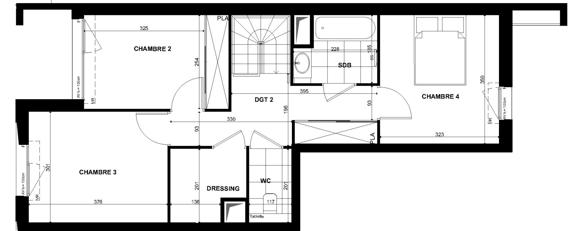 Duplex T5 de 103,30 m2 &agrave; Clichy Bac d'asni&egrave;res