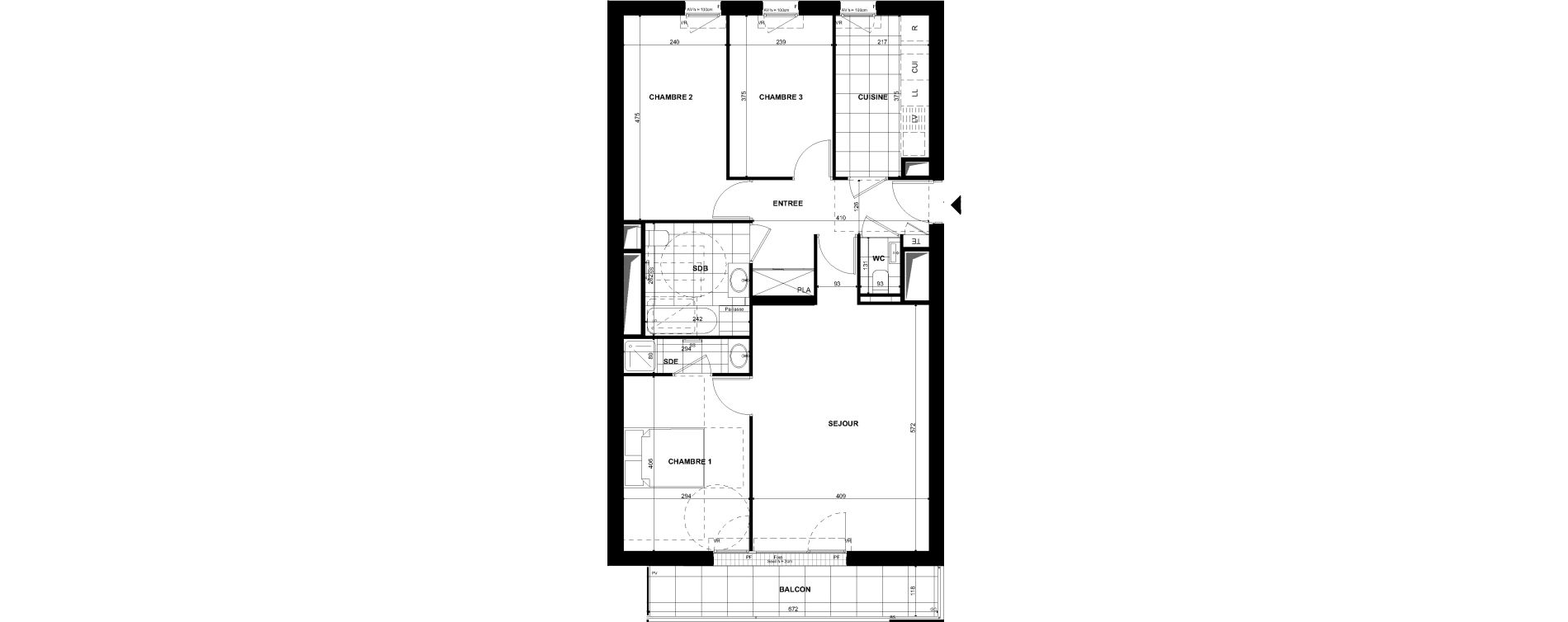 Appartement T4 de 82,70 m2 &agrave; Clichy Bac d'asni&egrave;res