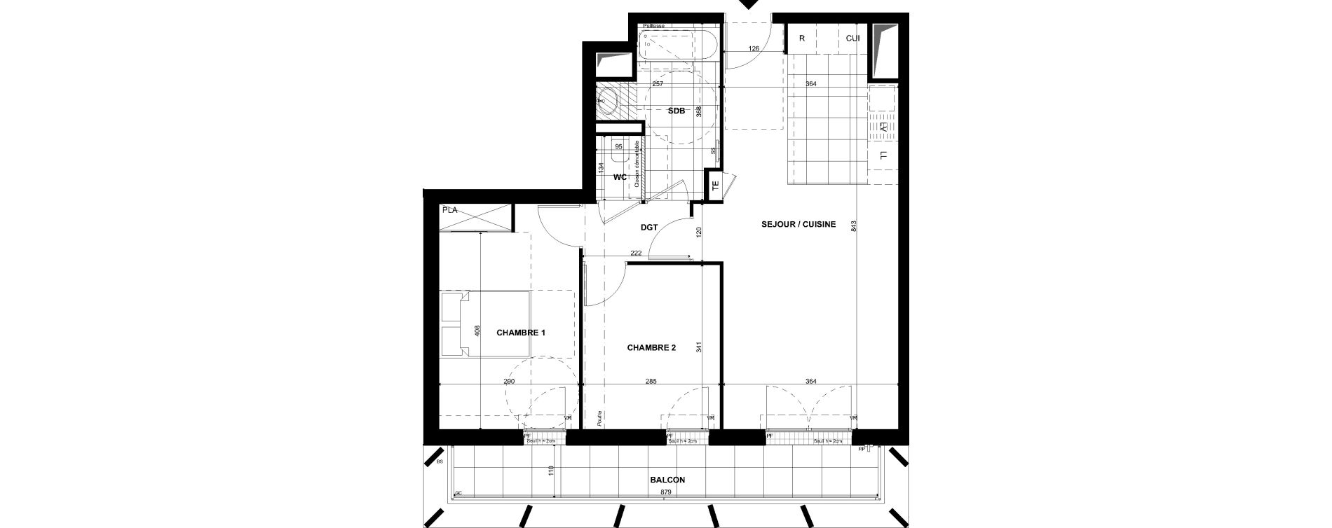 Appartement T3 de 64,20 m2 &agrave; Clichy Bac d'asni&egrave;res