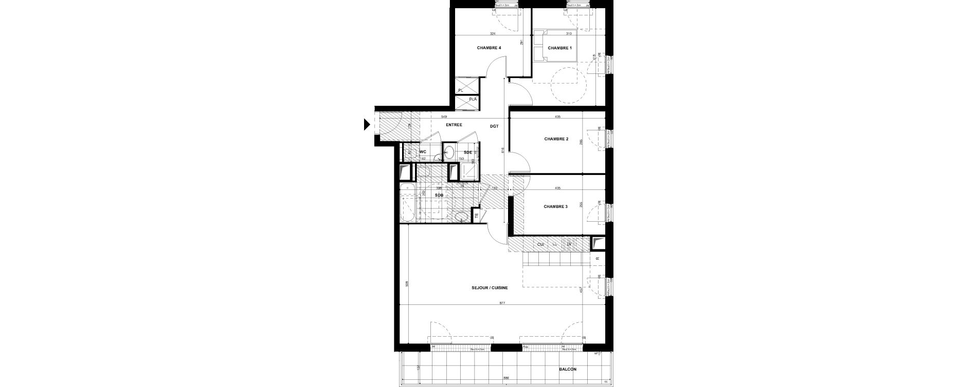 Appartement T5 de 110,40 m2 &agrave; Clichy Bac d'asni&egrave;res
