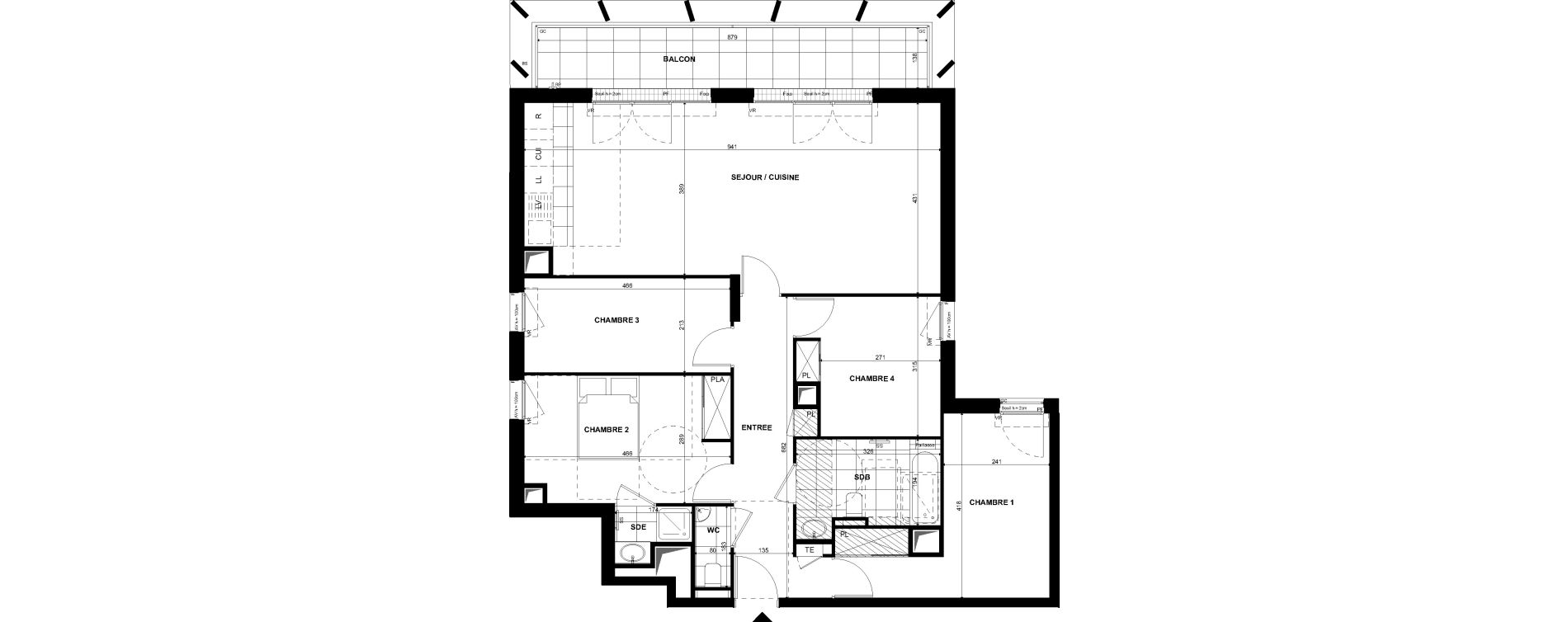 Appartement T5 de 104,20 m2 &agrave; Clichy Bac d'asni&egrave;res