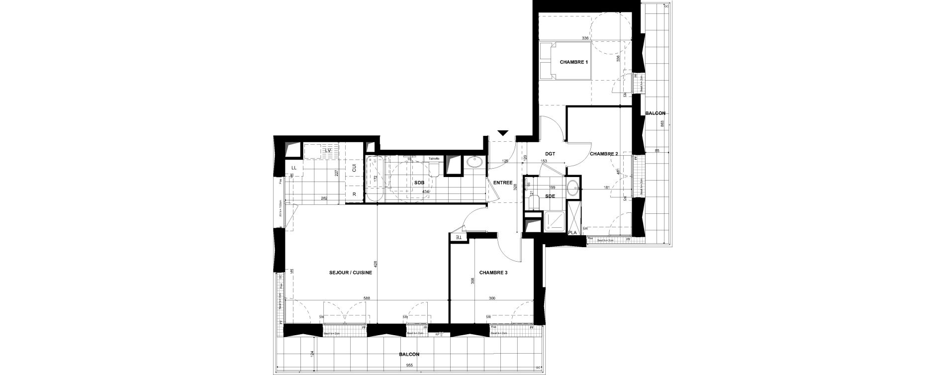 Appartement T4 de 80,00 m2 &agrave; Clichy Bac d'asni&egrave;res