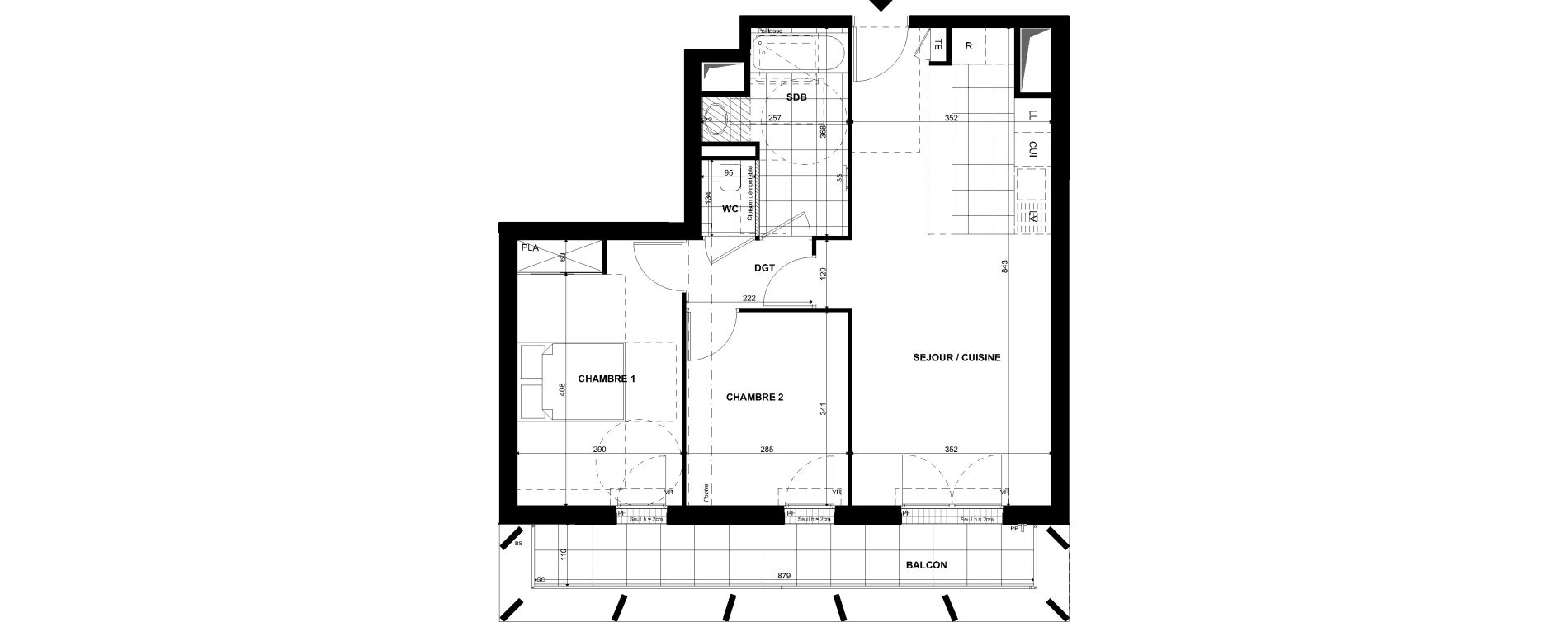 Appartement T3 de 63,20 m2 &agrave; Clichy Bac d'asni&egrave;res