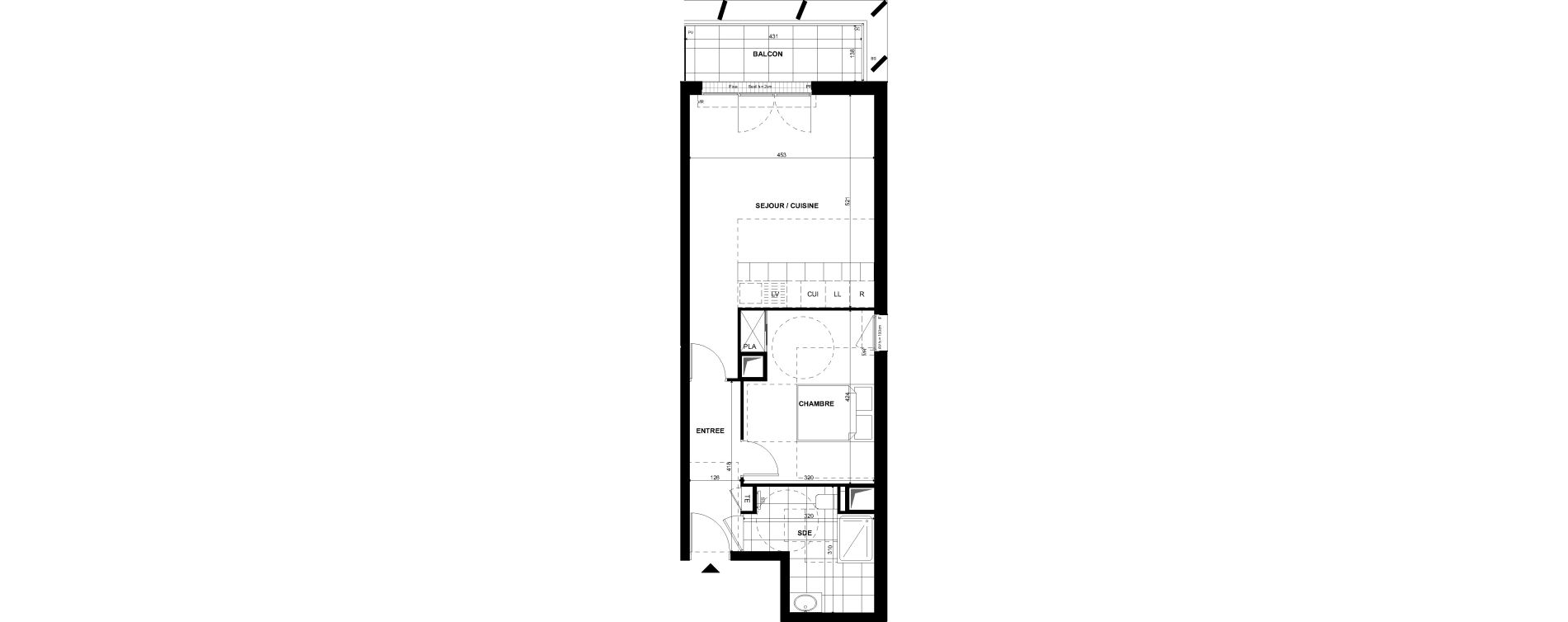 Appartement T2 de 51,60 m2 &agrave; Clichy Bac d'asni&egrave;res
