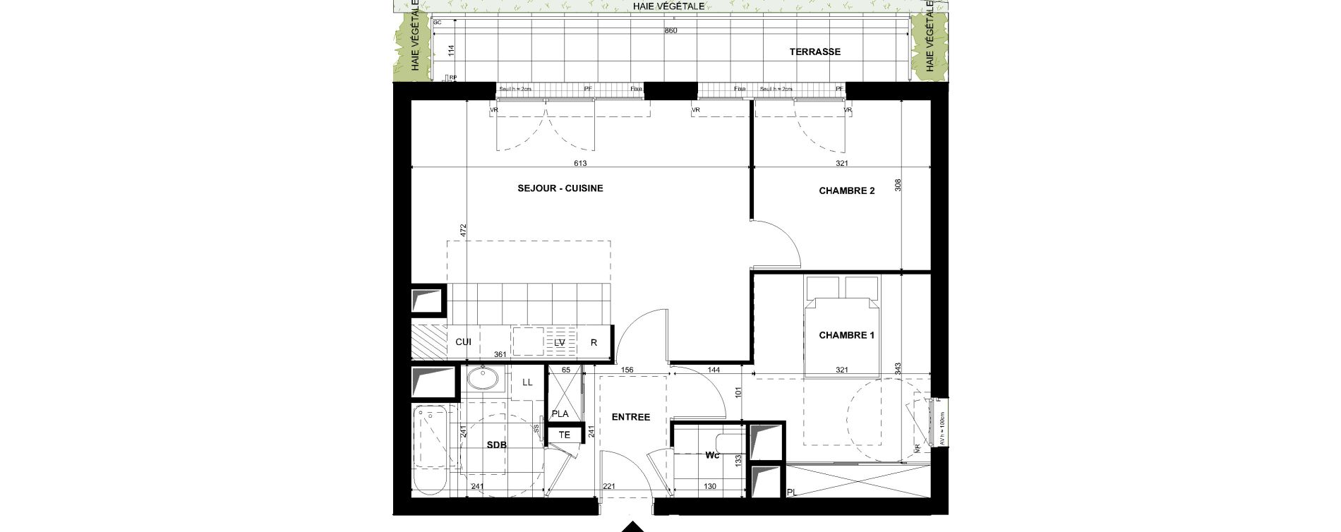 Appartement T3 de 64,00 m2 &agrave; Clichy Bac d'asni&egrave;res