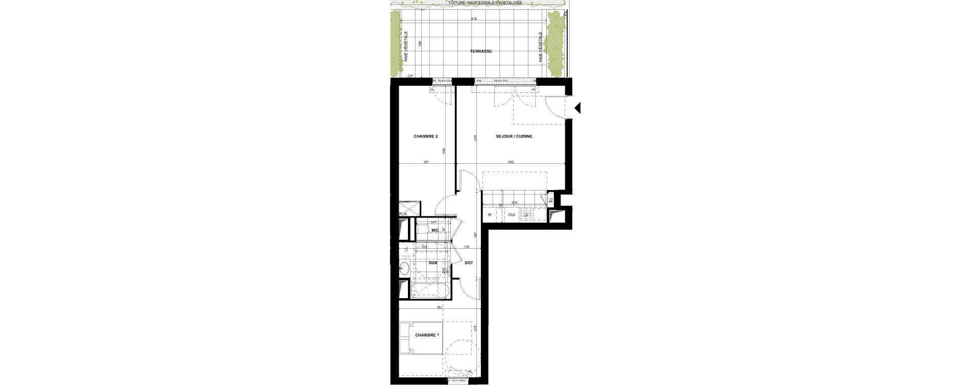 Appartement T3 de 60,90 m2 &agrave; Clichy Bac d'asni&egrave;res
