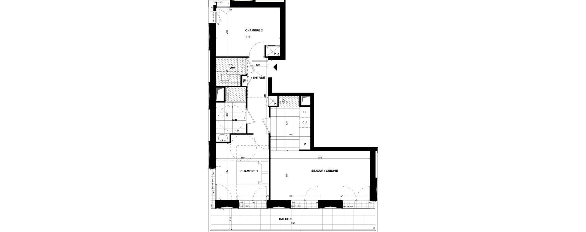 Appartement T3 de 58,50 m2 &agrave; Clichy Bac d'asni&egrave;res