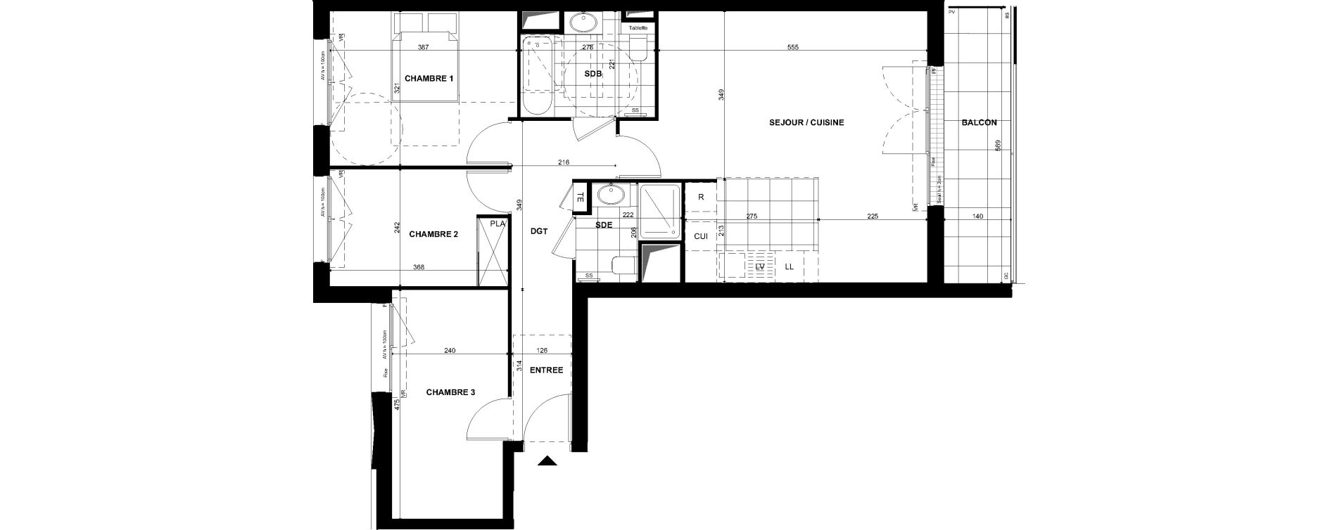 Appartement T4 de 81,60 m2 &agrave; Clichy Bac d'asni&egrave;res