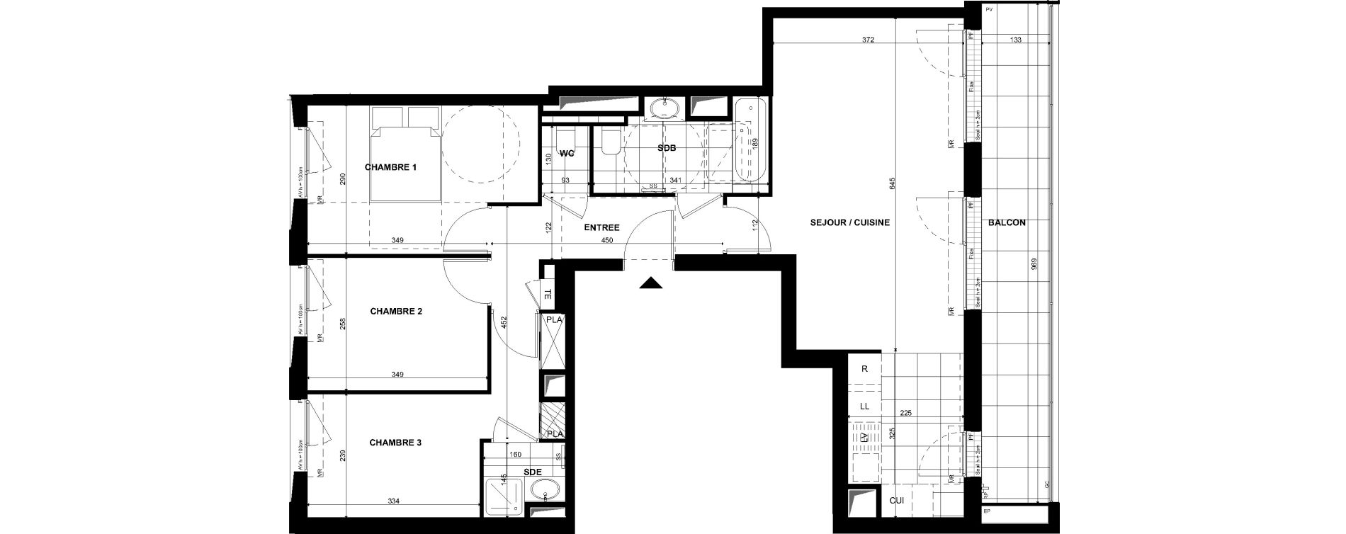 Appartement T4 de 78,20 m2 &agrave; Clichy Bac d'asni&egrave;res